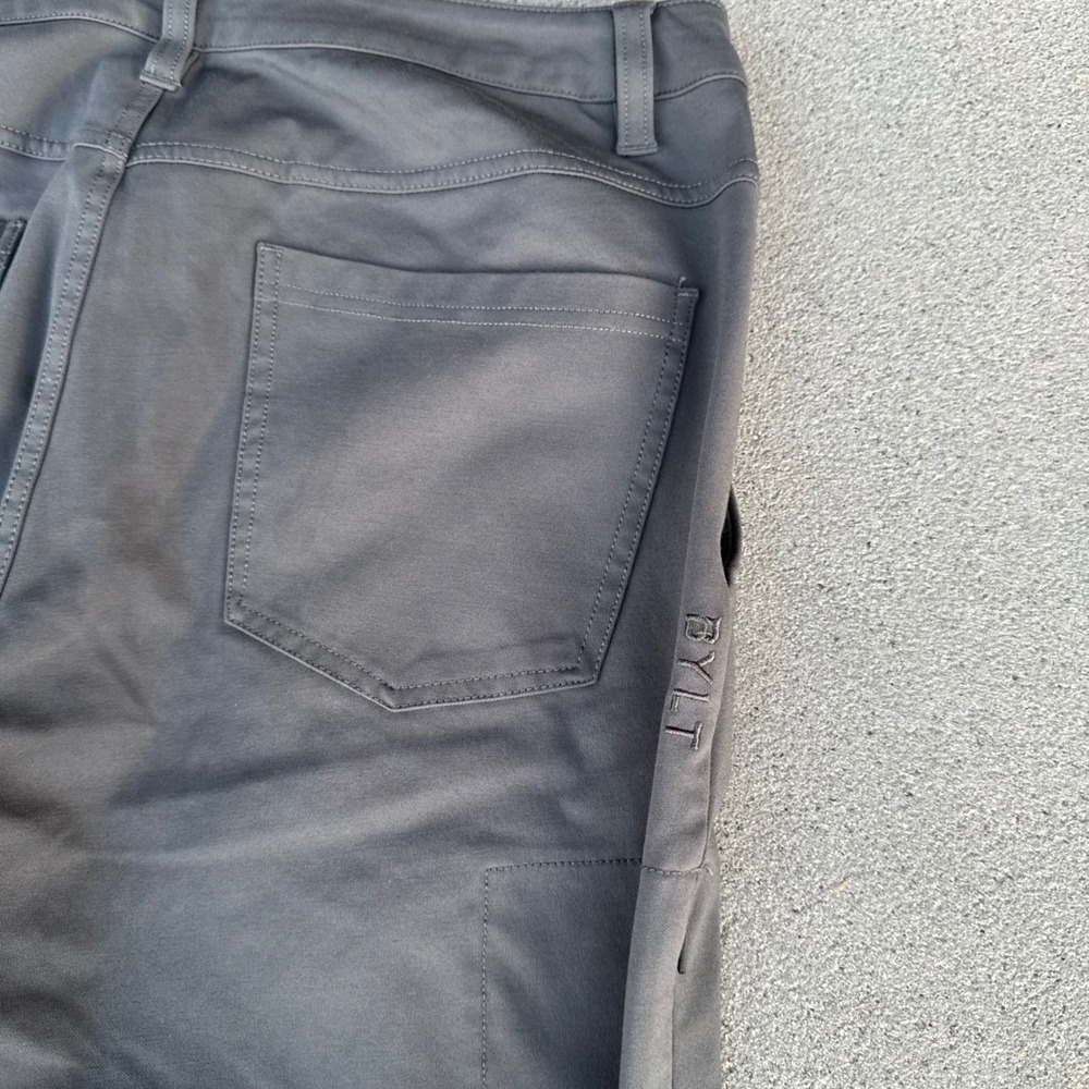 BYLT Premium Basics Everyday Pant Mens 34 Charcoal Grey Tapered Chino Trouser - Picture 12 of 14
